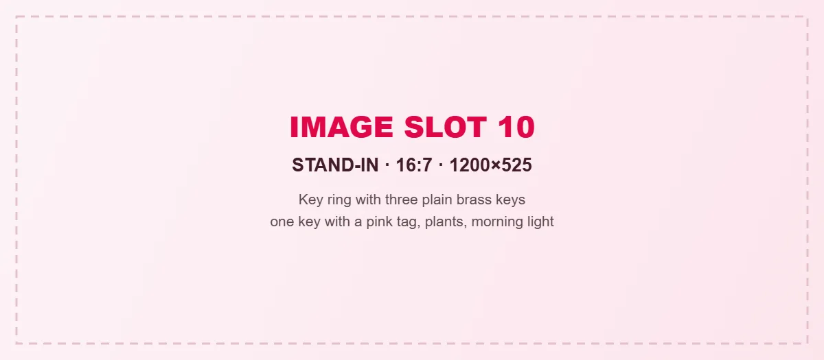Three brass keys on a ring, one tagged pink, for choosing a web designer, a web developer or one team