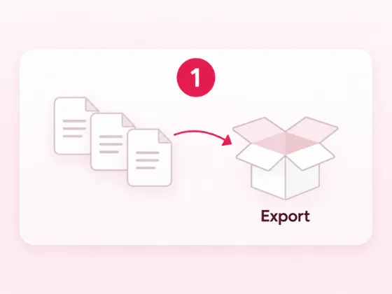 Packed kraft box with folders and frames, moving a website from Drupal to WordPress