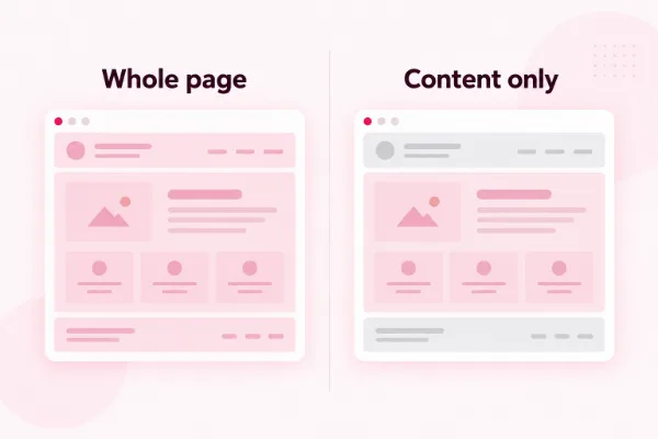 Paper page outline with wooden tiles in the header and footer, for Elementor vs WPBakery