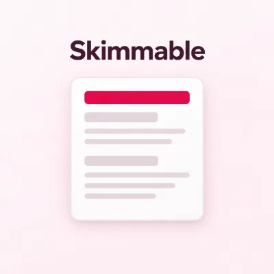 A skimmable article layout with one heading bar and short paragraph lines, writing helpful content for WordPress SEO