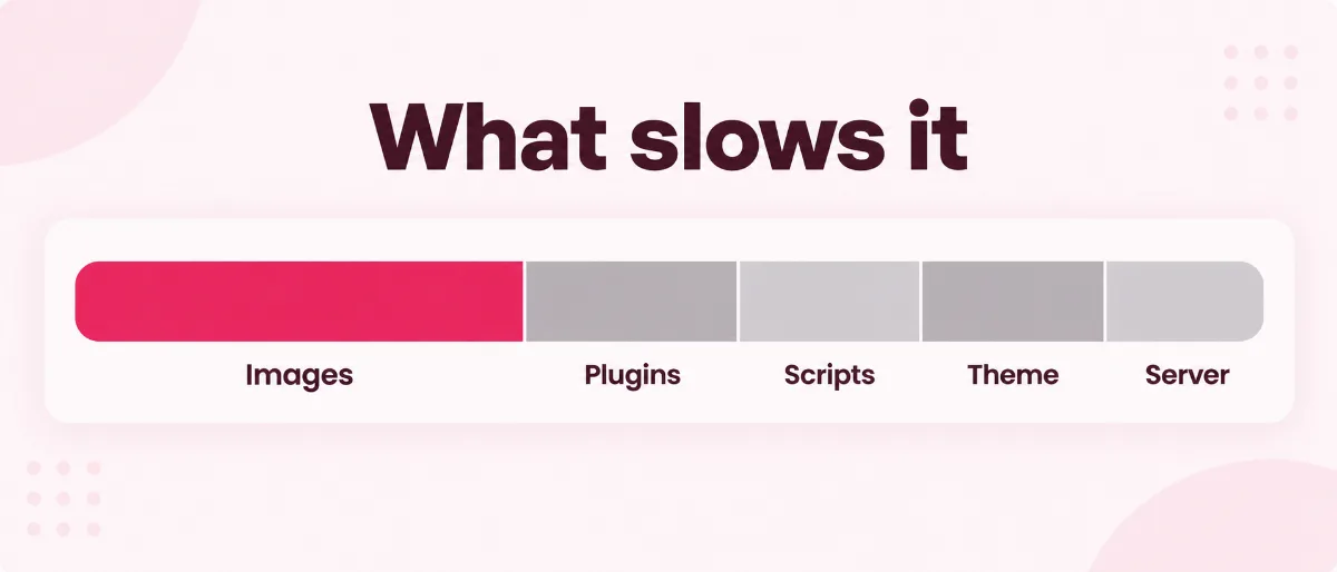 Oversized photo prints, tangled cables and a heavy book on an oak desk, the reasons a WordPress site is slow