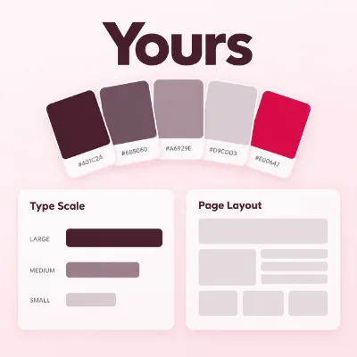 Fabric swatches, paint chips and a sketchbook for designing a custom WordPress website