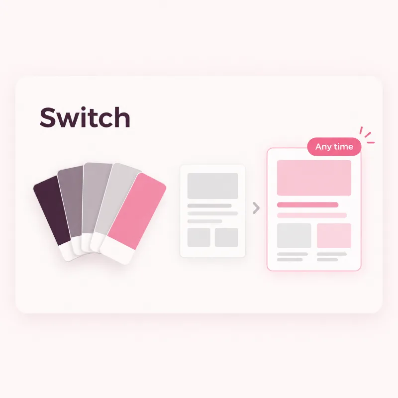 Paint chips and fabric swatches beside a laptop, choosing a new look for a WordPress website